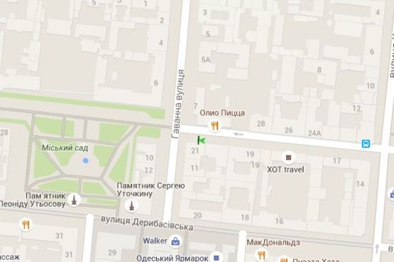 Схема рекламной плоскости по адресу Ланжеронівська вул. - Гаванна вул.