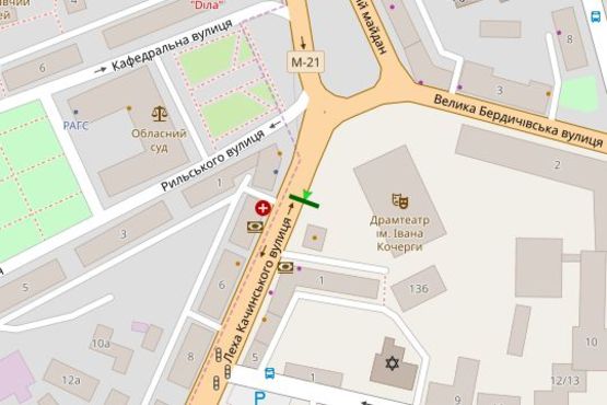 Схема рекламной плоскости по адресу Леха Качинського вул. - Соборна пл.