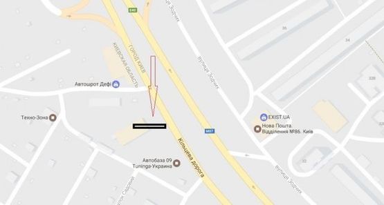 Схема рекламной плоскости по адресу Кольцевая дорога, напротив ул. Зодчих направление на Одесскую пл.