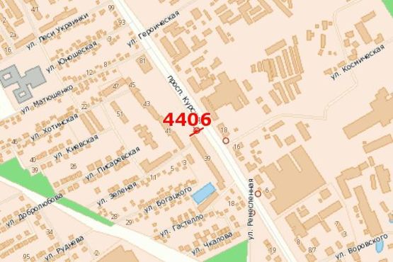 Схема рекламної площини за адресою Курський просп., 39