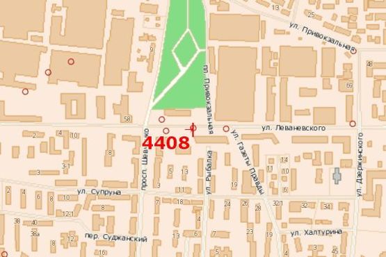 Схема рекламной плоскости по адресу Леваневського вул., 16