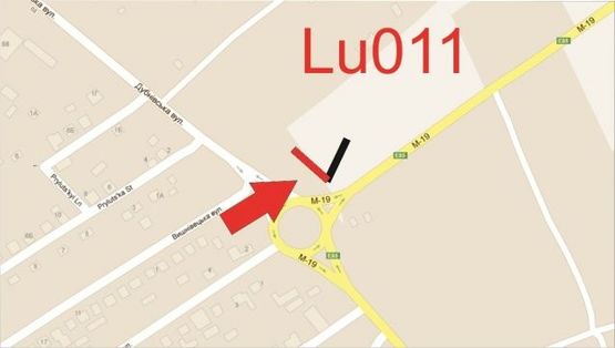 Схема рекламной плоскости по адресу Дубнівська_кільце_з центру