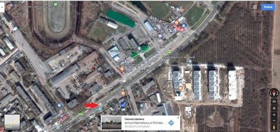 Схема рекламної площини за адресою г Полтава ул Европейськая,255 напротив Обласного ГАИ