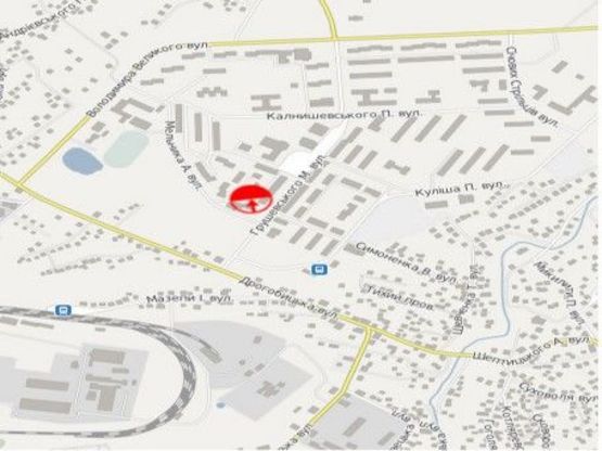 Схема рекламной плоскости по адресу вул.Грушевського (РИНОК)