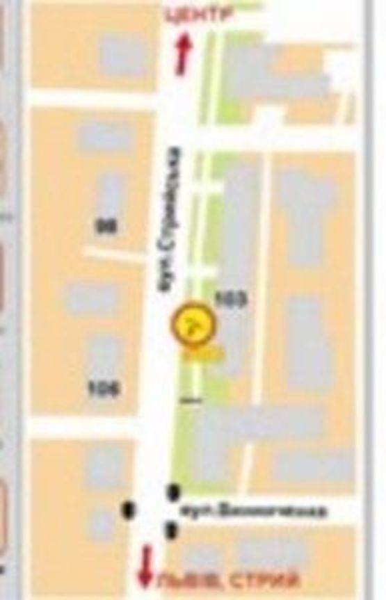 Схема рекламной плоскости по адресу вул. Стрийська, 103