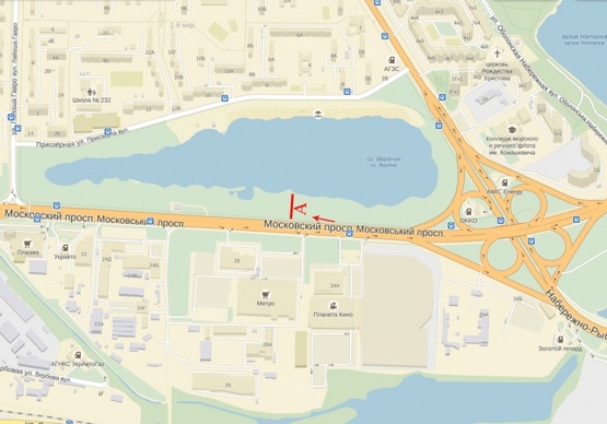 Схема рекламной плоскости по адресу Московский проспект, крупная транспортная развязка, направление м. Петровка (Метро Кеш энд Керри, ТРЦ "Блокбастер")