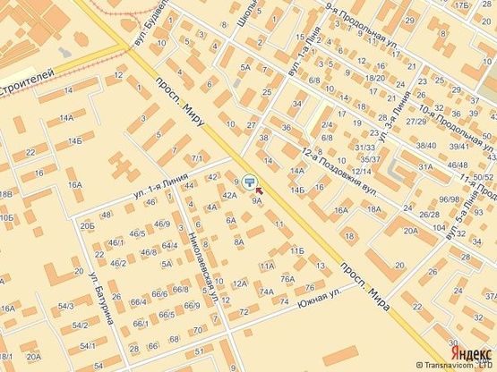 Схема рекламної площини за адресою просп. Мира, 9