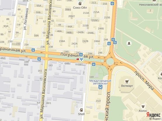 Схема рекламной плоскости по адресу ул. Пограничная, 167