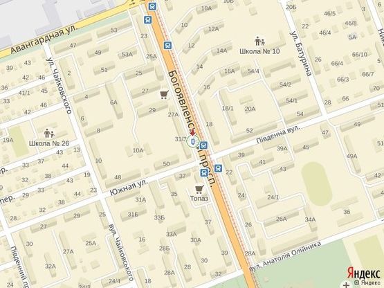 Схема рекламной плоскости по адресу просп. Богоявленский - перед ул. Южная