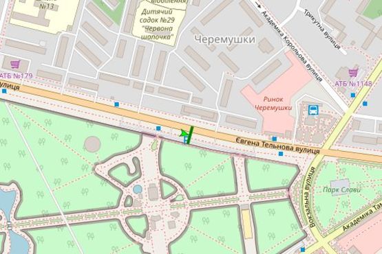 Схема рекламной плоскости по адресу Євгена Тельнова просп. (Євгена Тельнова вул.), 4