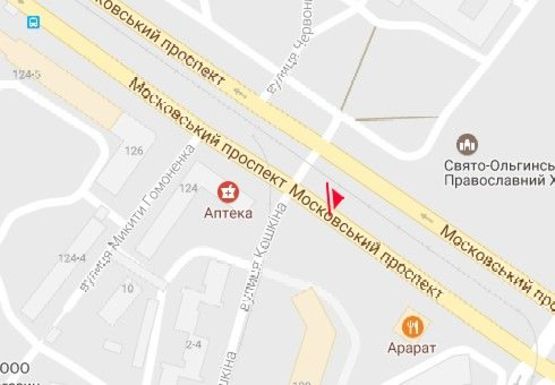 Схема рекламной плоскости по адресу Московский пр., 128 - Кошкина ул.