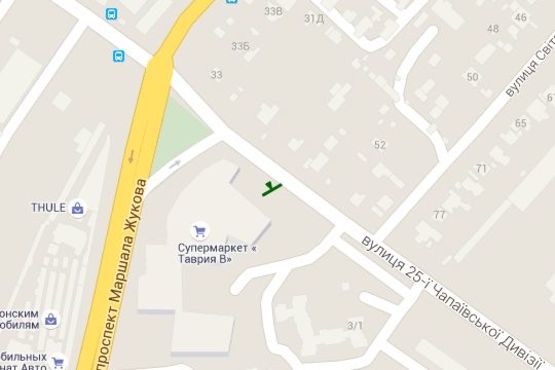 Схема рекламной плоскости по адресу Інглезі вул. (25-ої Чапаєвської Дивізії вул.), 3/1