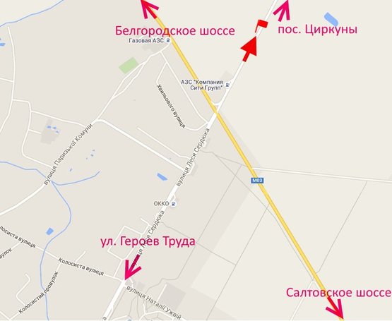 Схема рекламной плоскости по адресу ул. Леся Сердюка -окружная дорога-6- выезд из города в ст пос.  Циркуны