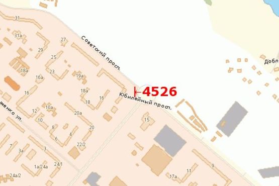 Схема рекламної площини за адресою Ювілейний просп. - Інженера Преображенського вул. (Радянський просп.)