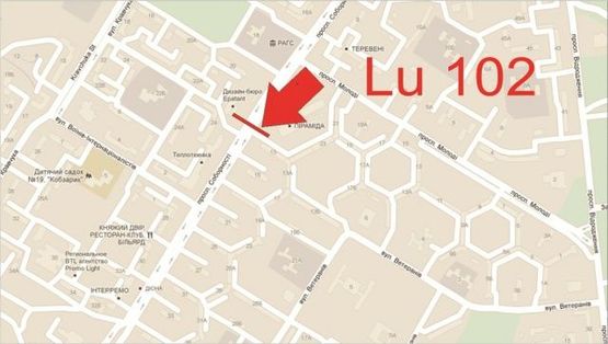 Схема рекламної площини за адресою Соборності, 13_в центр