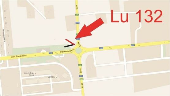 Схема рекламної площини за адресою Рівненська/Окружна_кільце біля Епіцентру_в'їзд в місто