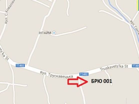 Схема рекламной плоскости по адресу вул. Трускавецька (виїзд з Борислава на Трускавець)