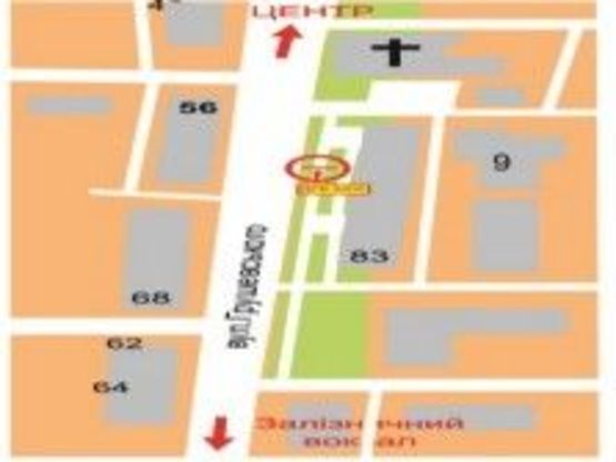 Схема рекламной плоскости по адресу пр-т, Грушевського, 83