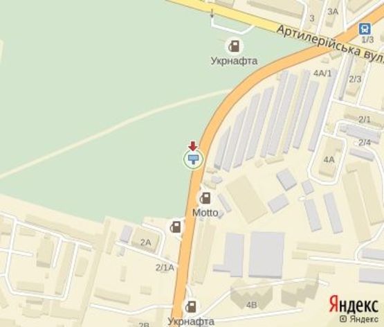 Схема рекламной плоскости по адресу Краснова ул., 6  - 200 м. до Артиллерийской ул.