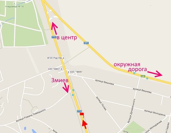 Схема рекламной плоскости по адресу Пр-т Гагарина -пос. Безлюдовка-флажок№4 (въезд в город)