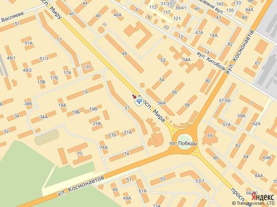 Схема рекламной плоскости по адресу просп. Мира, 21/2