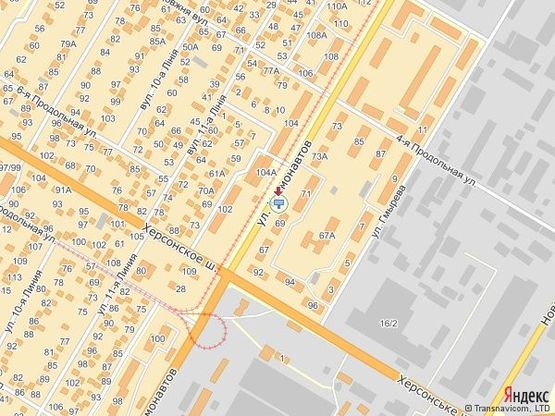 Схема рекламной плоскости по адресу ул. Космонавтов, 69 - напротив маг. Рассвет