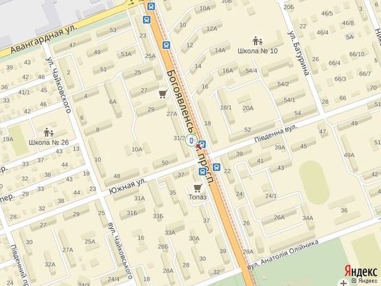 Схема рекламной плоскости по адресу просп. Богоявленский - перед ул. Южная