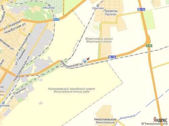 Схема рекламной плоскости по адресу Херсонское шоссе - въезд