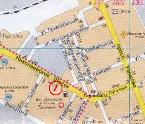 Схема рекламной плоскости по адресу (VIP)Николаевское шоссе / ст-я перелив. Крови