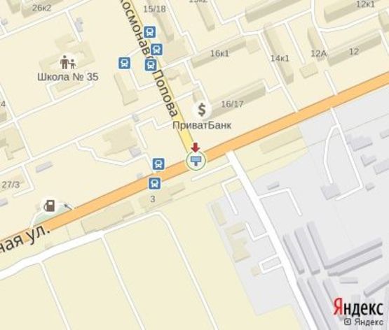 Схема рекламной плоскости по адресу Тамма ул. - Космонавта Попова ул.