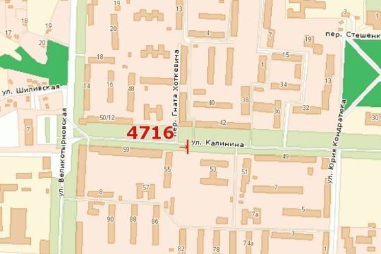 Схема рекламной плоскости по адресу Івана Мазепи вул., 55