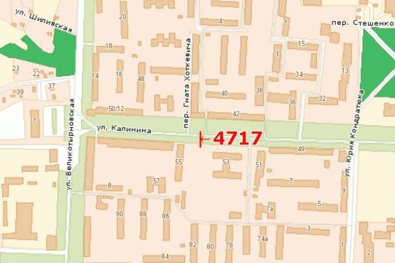 Схема рекламной плоскости по адресу Івана Мазепи вул., 55