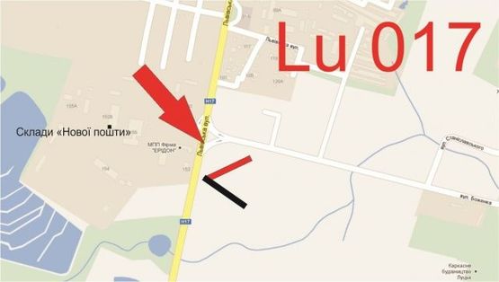 Схема рекламной плоскости по адресу Львівська_з-д Кромберг_Нова пошта (з центру)