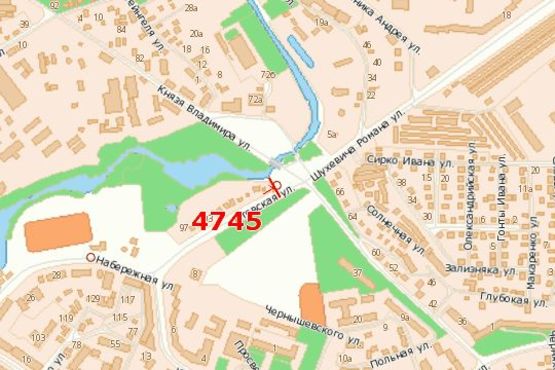 Схема рекламной плоскости по адресу Литовська вул. - Князя Володимира вул.