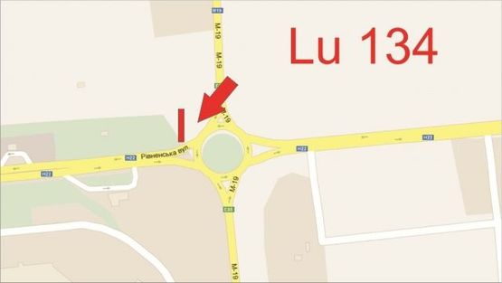 Схема рекламной плоскости по адресу Рівненська/Окружна_кільце біля Епіцентру_в'їзд в місто