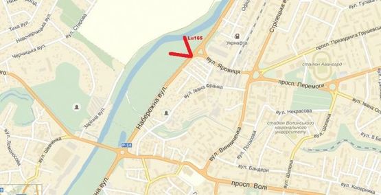 Схема рекламной плоскости по адресу Набережна, 28, оптові склади