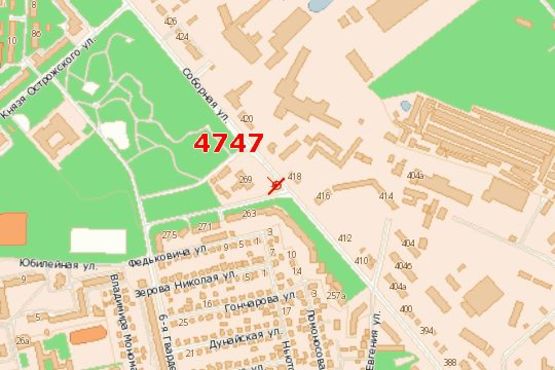 Схема рекламної площини за адресою Соборна вул. - Ювілейна вул.