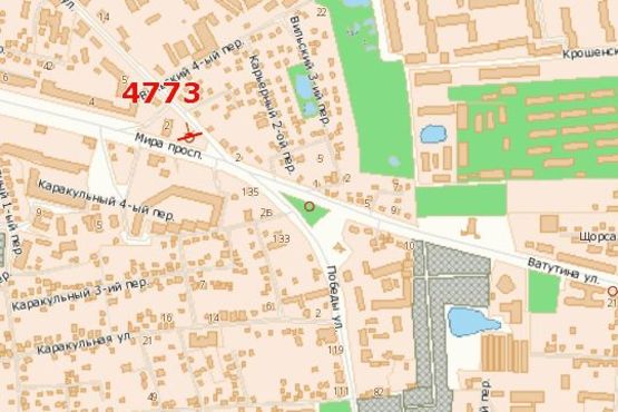 Схема рекламной плоскости по адресу Миру просп., 2