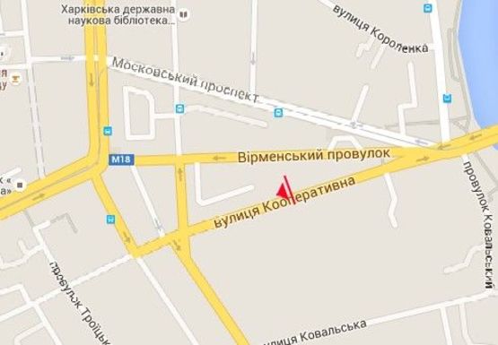 Схема рекламної площини за адресою Кооперативная ул., 20 (напротив)