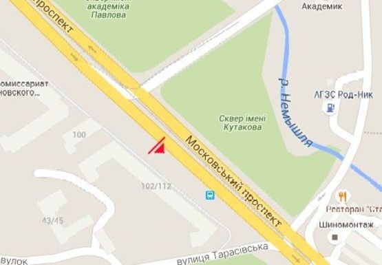 Схема рекламної площини за адресою Московский пр., 102/112