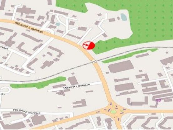 Схема рекламної площини за адресою вул. Мазепи, біля переїзду