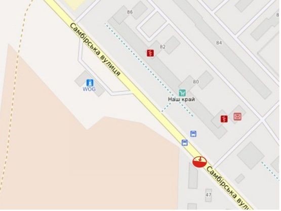 Схема рекламной плоскости по адресу вул. Самбірська, АЗС WOG