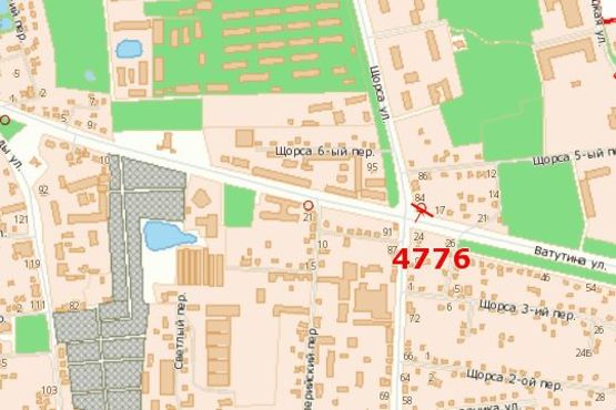 Схема рекламної площини за адресою Покровська вул. (Щорса вул.), 84