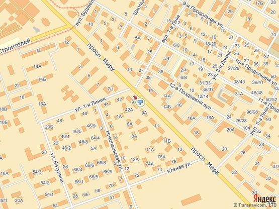 Схема рекламной плоскости по адресу просп. Мира, 9