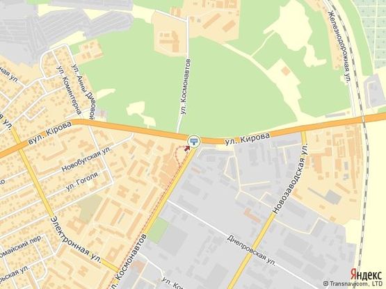 Схема рекламной плоскости по адресу ул. Космонавтов - угол ул. Троицкой