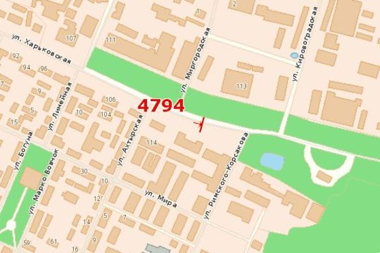 Схема рекламной плоскости по адресу Харківська вул., (Політех.)