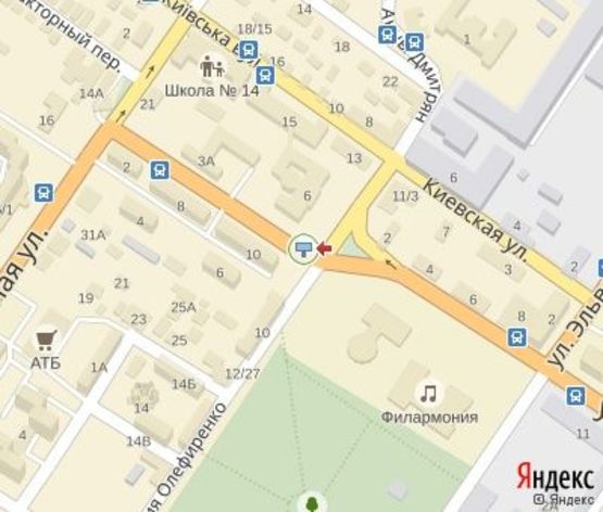 Схема рекламной плоскости по адресу Училищный пер., - Олефиренко ул.