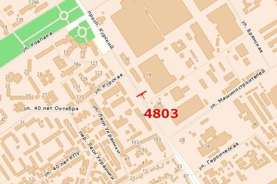 Схема рекламной плоскости по адресу Курський просп., 105