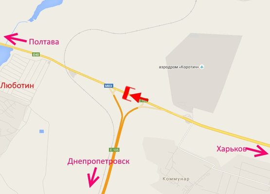 Схема рекламної площини за адресою Арка-462 км трассы Киев-Харьков-Довжанскийв р-не Люботина (в ст Полтавы)