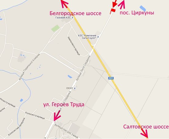 Схема рекламной плоскости по адресу ул. Леся Сердюка -окружная дорога-7- въезд в город со ст пос.  Циркуны